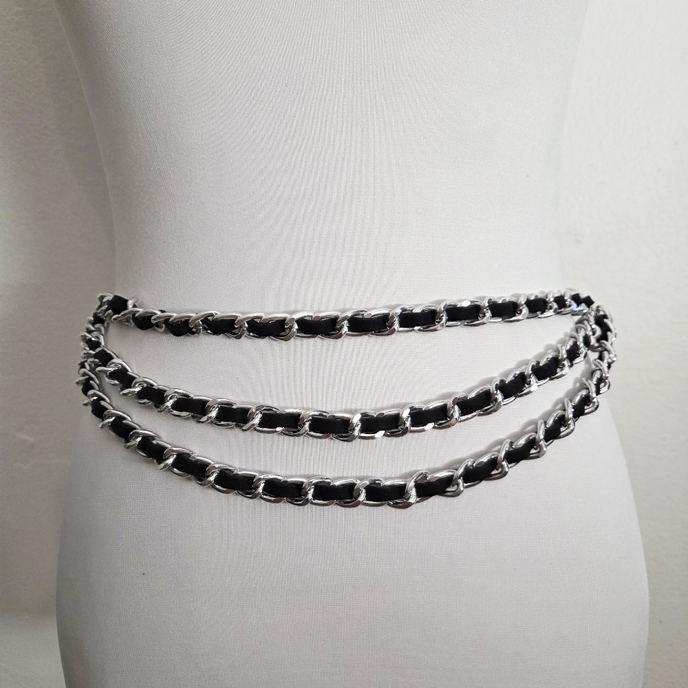 Silver And Black Chain Belt - Picture 4 of 7